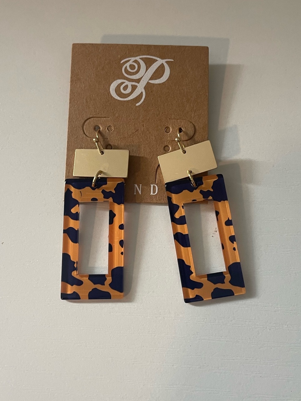 Cheetah Rectangle Drop Earrings